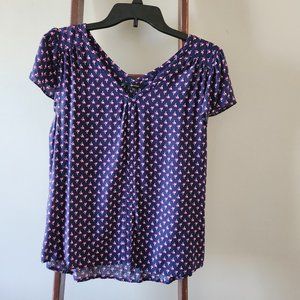 Fun 2 Fun navy and pink blouse, Stitch Fix